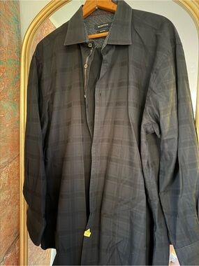 Bugatti Black Lightweight Shirt Jacket with Subtle Check